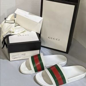 Men’s Gucci Signature Slides Sz 13 New